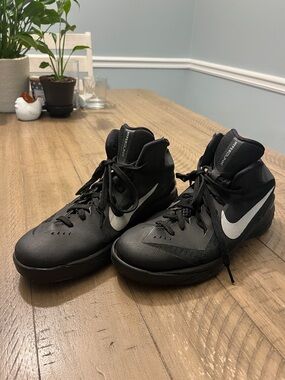 Nike Black High-Top Basketball Sneakers with White Swoosh